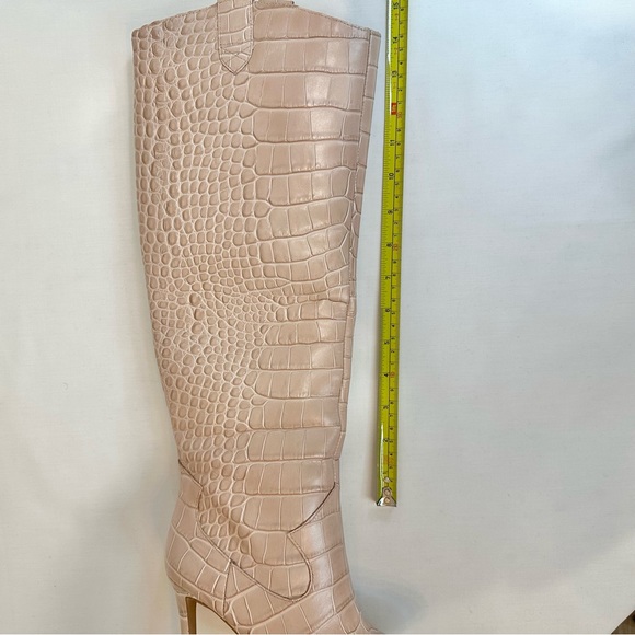 Vince Camuto Beige/Nude Croc Knee High Boots - Picture 10 of 13